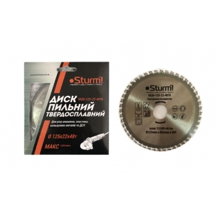 Диск пильный 125х22 мм 48 зубов ламинат/алюминий/пластик Sturm 9020-125-22-48TA